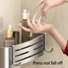 Aluminum Bathroom Shelves Wall Towel Rack Mounted Shower Caddy With No Drilling Design For Toiletries And Bathroom Accessories 6