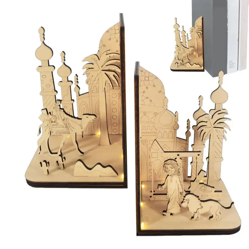 

3D деревянная книжная полка «сделай сам», миниатюрные арабские этнические наборы сценических сцен, винтажные известные агентство, книжные полки, Декор для дома