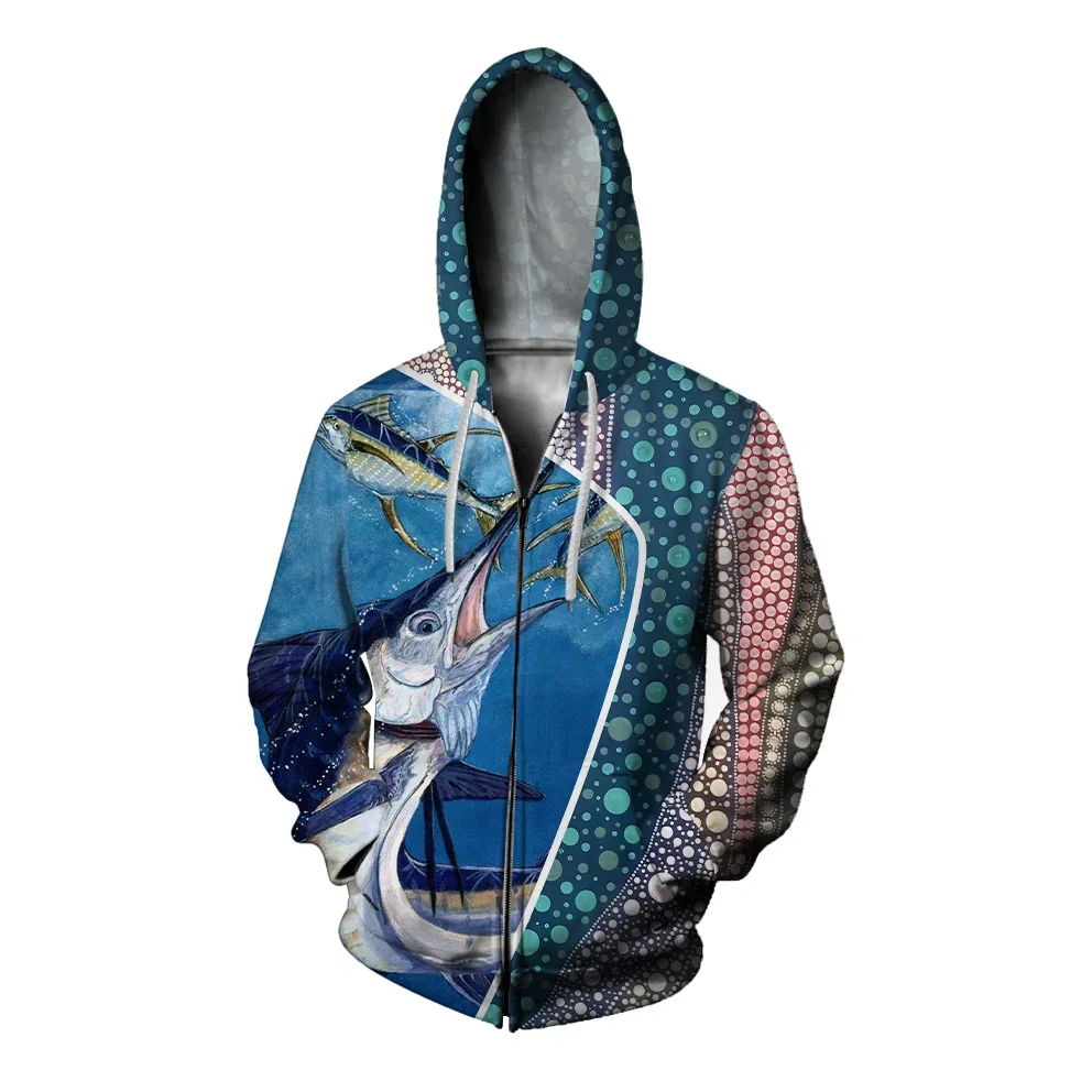 thumbnail image 1 of Sudaderas de otoño para hombre Sudadera con capucha para hombre Sudadera con capucha con estampado personalizado de pingüino Ropa Y2K Sudadera con capucha con estampado de ballena y pez espada Sudader, 1 of 5