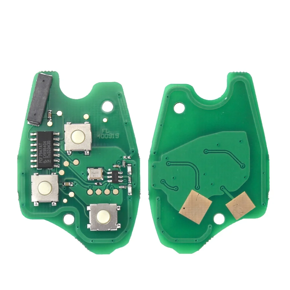 KEYYOU 원격 키 2 버튼 Renault Duster Modus Clio 3 Twingo DACIA Logan Sandero Kangoo 433MHz PCF7946/PCF7947/pcf7952E