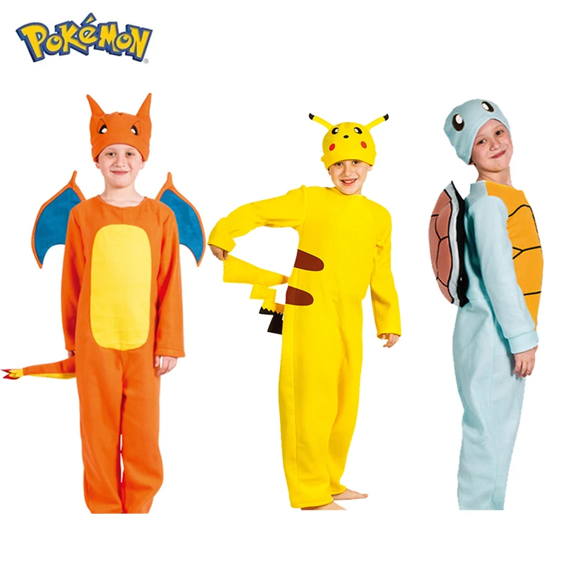 Pyjama Pokemon Pikachu pour enfants, Costume Cosplay, personnage de dessin  animé, Charmander, jeu de rôle, vêtements de fête, cadeau de noël