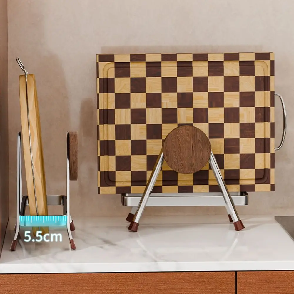 Stable Cutting Board Holder Space-saving Rustproof Pot Lid Organizer Thickened Retro Pot Cover Shelf Kitchen Accessories