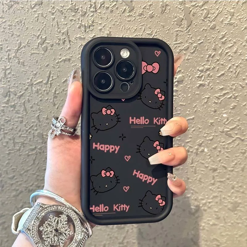 Carved Hello Kitty Plain Multistep Soft Phone Case for Samsung Galaxy A14 A24 A34 A54 A05S A15 A25 A35 A55 A13 A33 A53 A50 A20S