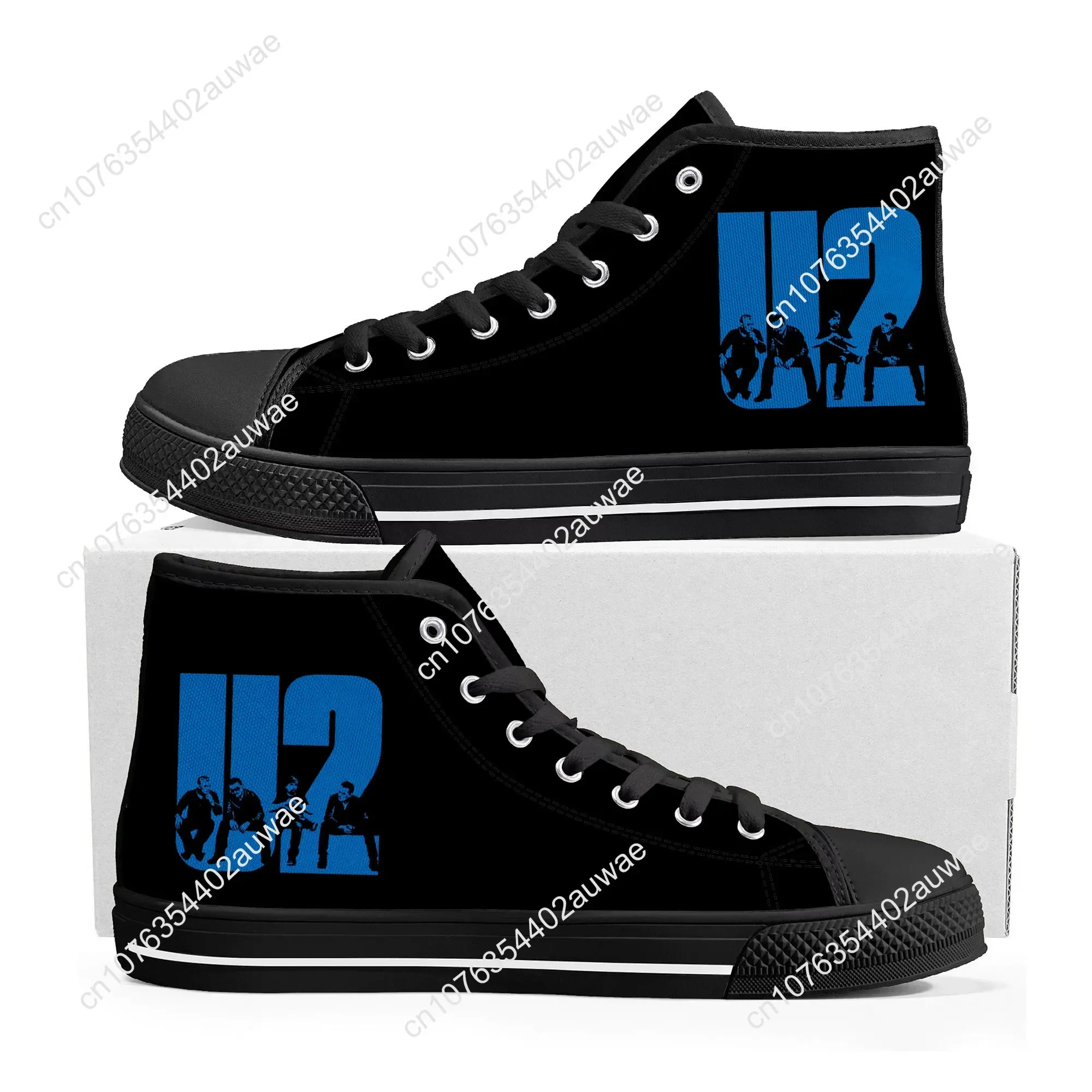 U2 Rock Band Fashion punk High Top High Quality Sneakers Men Women Teenager Canvas Sneaker Casual Couple Shoes Custom Shoes