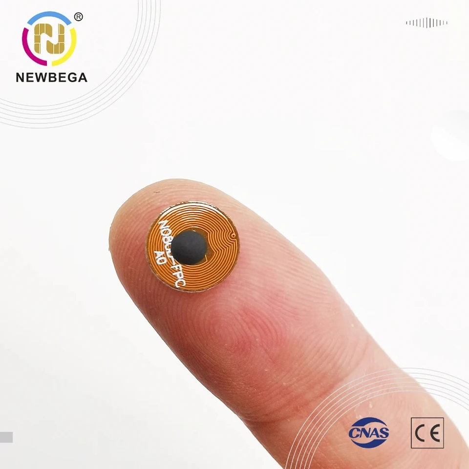 Durchmesser 10 mm Super-Mini NFC Tag NTAG216 Weiche Kleinster FPC-Aufkleber  auf der Metalloberfläche arbeiten Hersteller, Fabrikpreis Versorgung 