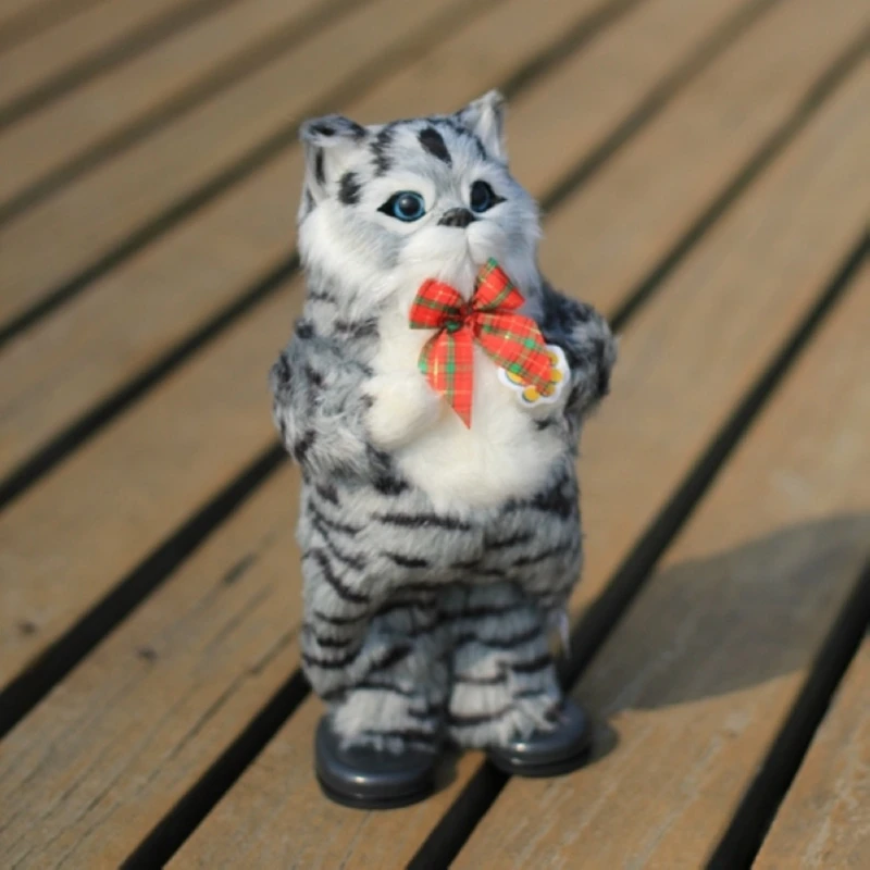 Electric Dancing Cat Plush Toys Wriggle Singing Simulation Cat Plush Doll Animal Music Robot Children Toy Funny Kids Gift 2