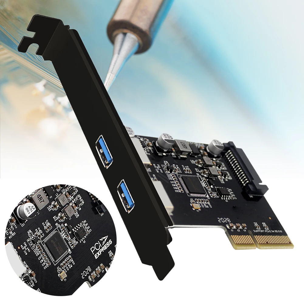 PCIe 호스트 어댑터 카드, PCIe3.0 에서 USB3.1 로 확장 카드, 2xUSB-A, 1xUSB-A, 1xUSB-C PCIe X4, 10Gbps USB C타입 PCIe 애드온 어댑터 카드
