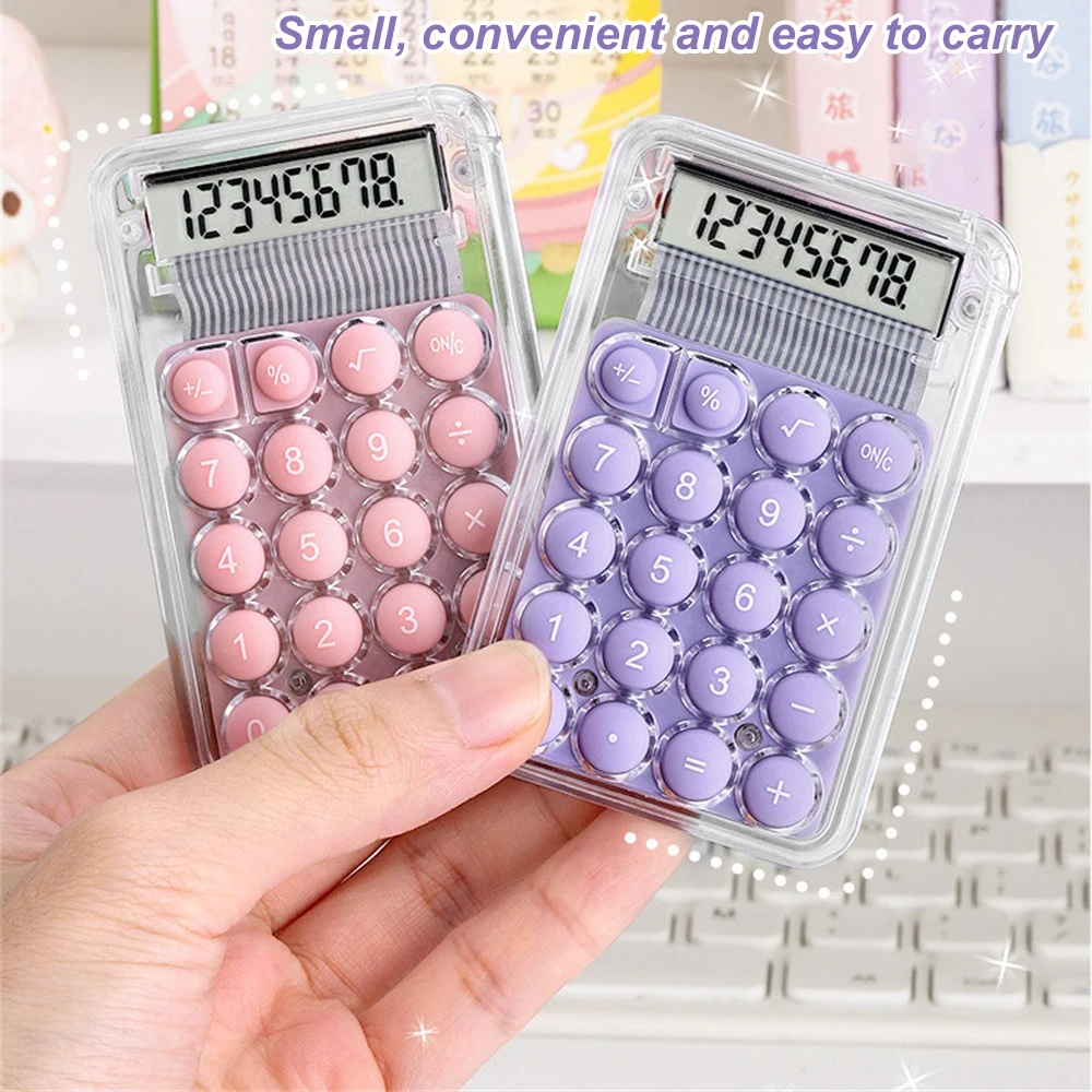 Description Picture 6 of itemTransparent Calculator Electronic Desktop Calculator LCD Display Mini Pocket Calculator Office Student Test Kids Gift Basic