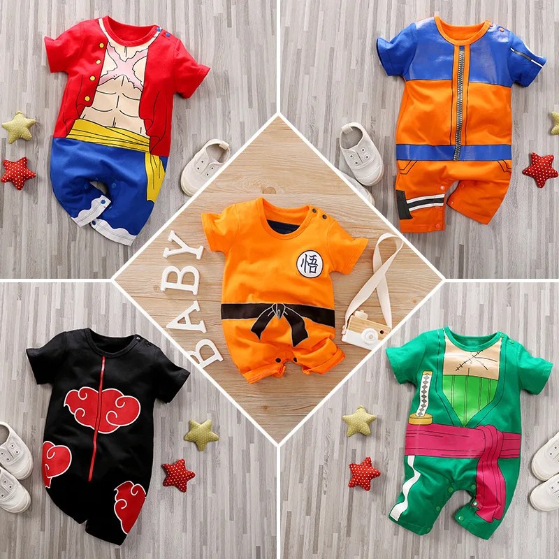 0-24M Baby Romper Boy Girl Anime Luffy Akatsuki Zoro Bodysuit Kids