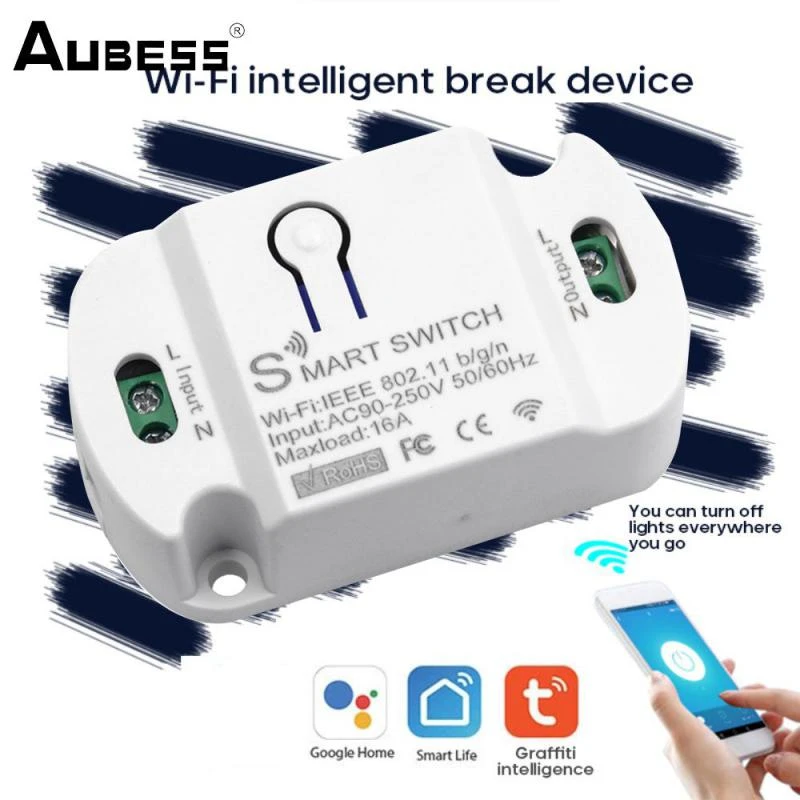 Tuya DIY WiFi Smart Light Switch Universal Breaker Timer Voice Control Via Alexa Google Home Smart Life APP Wireless Control New