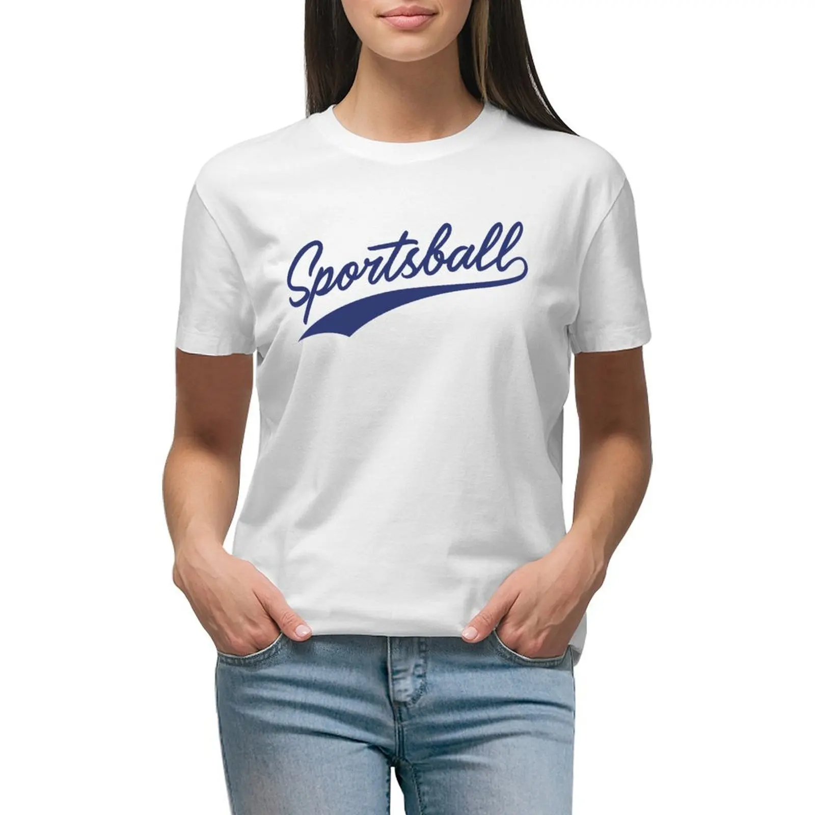 

Sportsball - Blue T-shirt summer tops Female clothing t shirts for Women loose fit