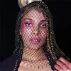 New Women Balaclava Elastic Rhinestone Turban Ladies Shining Fishnet Headhood Holiday Party Head Mask Diamond Headwrap Headcover 3
