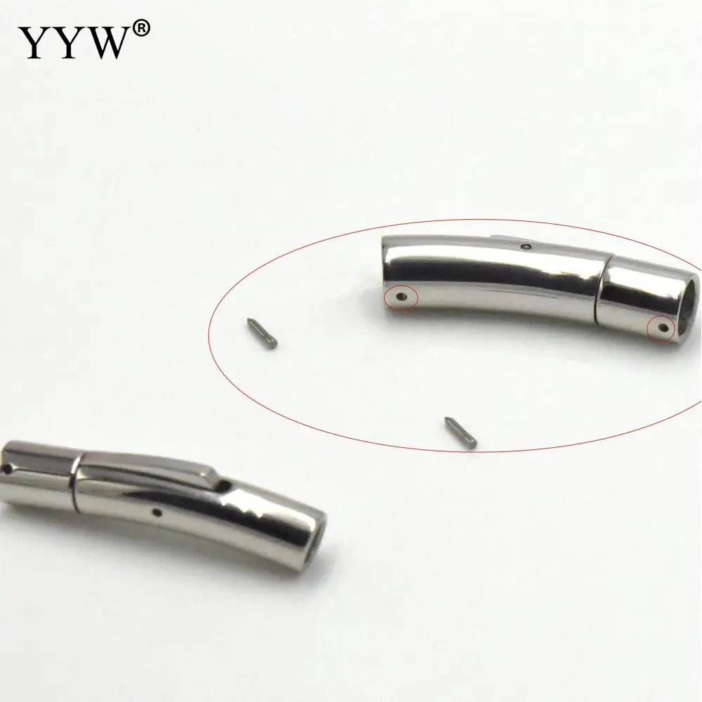 10PCs Stainless Steel Bayonet Clasp Tube 2/3/4/5/6mm Contector for Round Leather Cord Bracelet Snap Lock End Caps Jewelry Diy