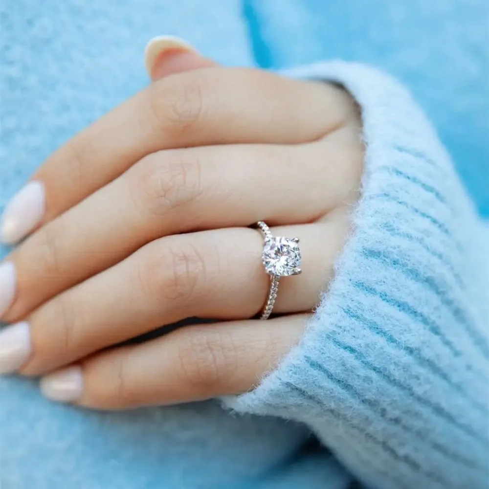 Uloveido 4,5 Mm De Haut Lustre Simulé-Perle Mignonne Petite Demi-éternité Zircone Cubique Bague En Argent Sterling 925 1,2 G (Tailles 54,4) WE248