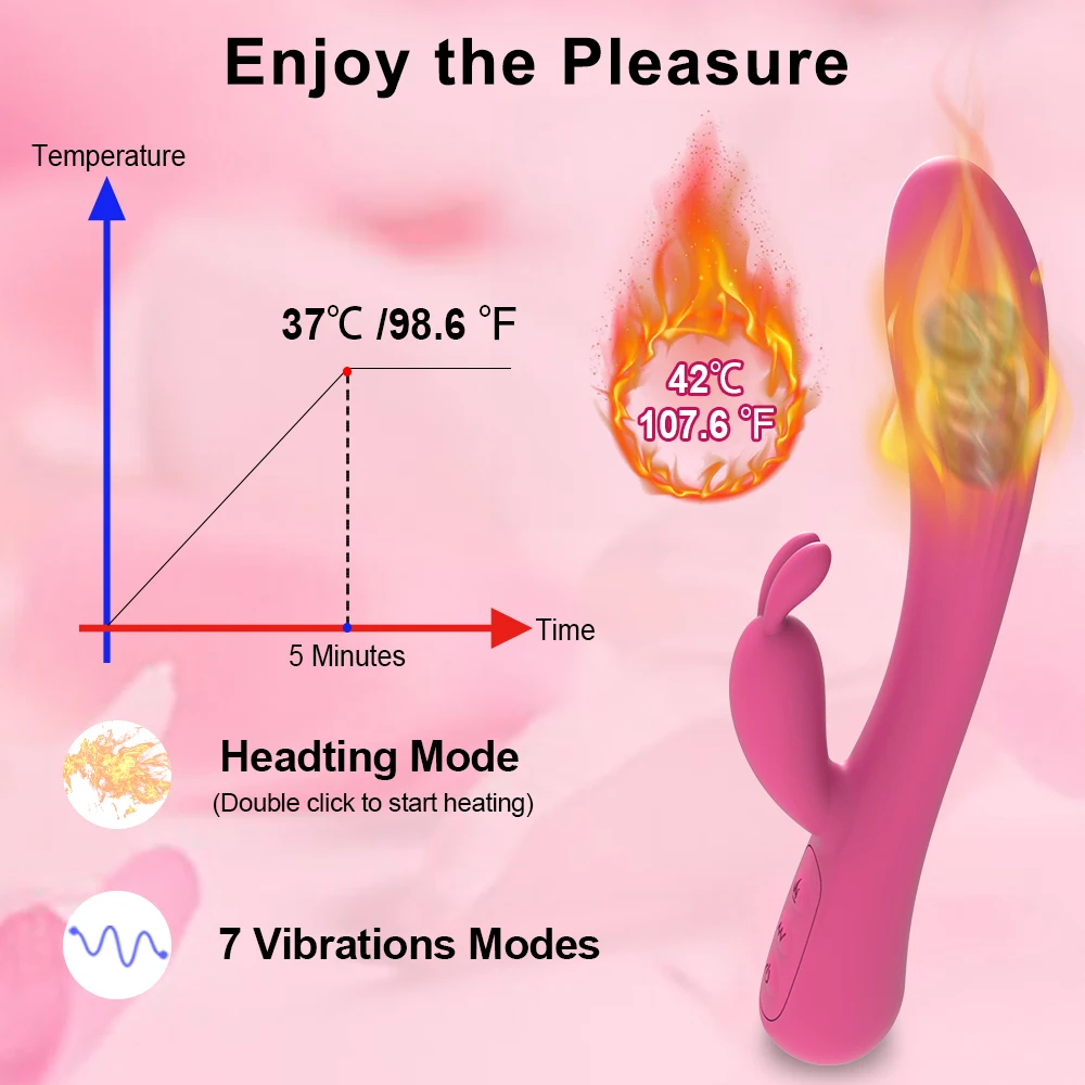 Potente vibratore da coniglio per donne, dildo riscaldante femminile, stimolatore del clitoride, punto G, giocattolo sessuale per capezzoli_voghion.com