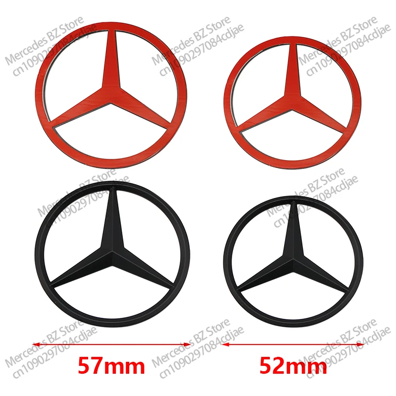 1개 52mm 57mm 자동차 스티어링 휠 로고 스티커 엠블럼 (메르세데스 벤츠 AMG W176 W202 W204 W205 W210 W211 CLA CLK CLS GLA GLC 용)