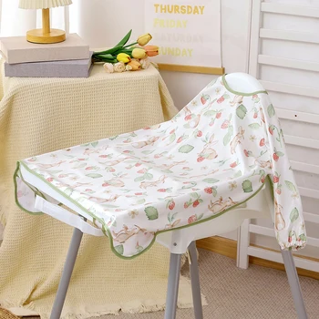 Elinfant Long Sleeve Baby Bibs Waterproof Feeding Eating Bibs Playing Painting Aprons Washable Coverall Highchair Cover 1