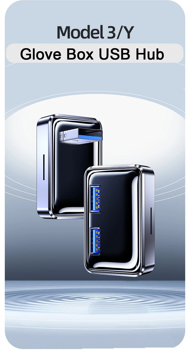 Glove Box USB Expansion Dock For Tesla Model 3/Y Port USB HUB For