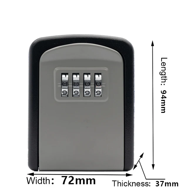 Key Lock Box Wall Mounted Stainless Steel Key Safe Weatherproof 4 Combination Key Storage Lock Box for Indoor and Outdoor Use 2