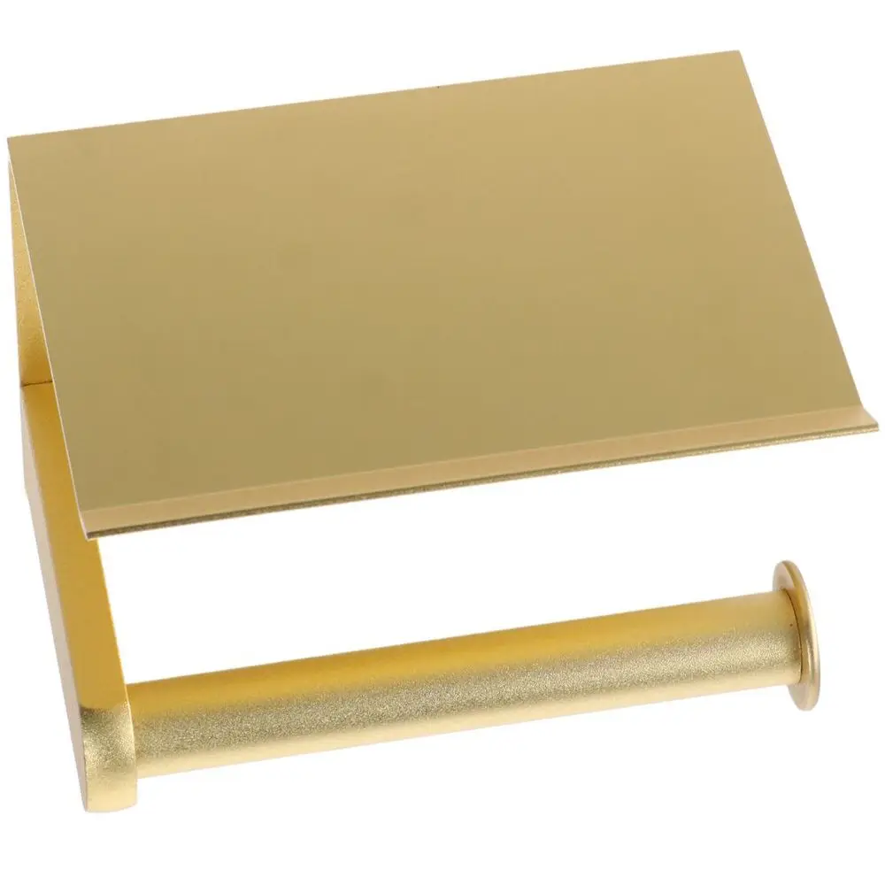 Toilet Paper Holder Antique Brushed Gold with Phone Shelf 304 Stainless Steel Tissue Roll Holder Tissue Bathroom