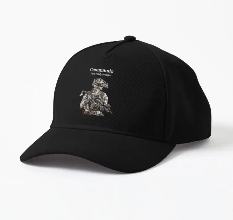 

Commando I Am Ready To Fjght Print Cap Adult Four Seasons Sun Protection Baseball Caps