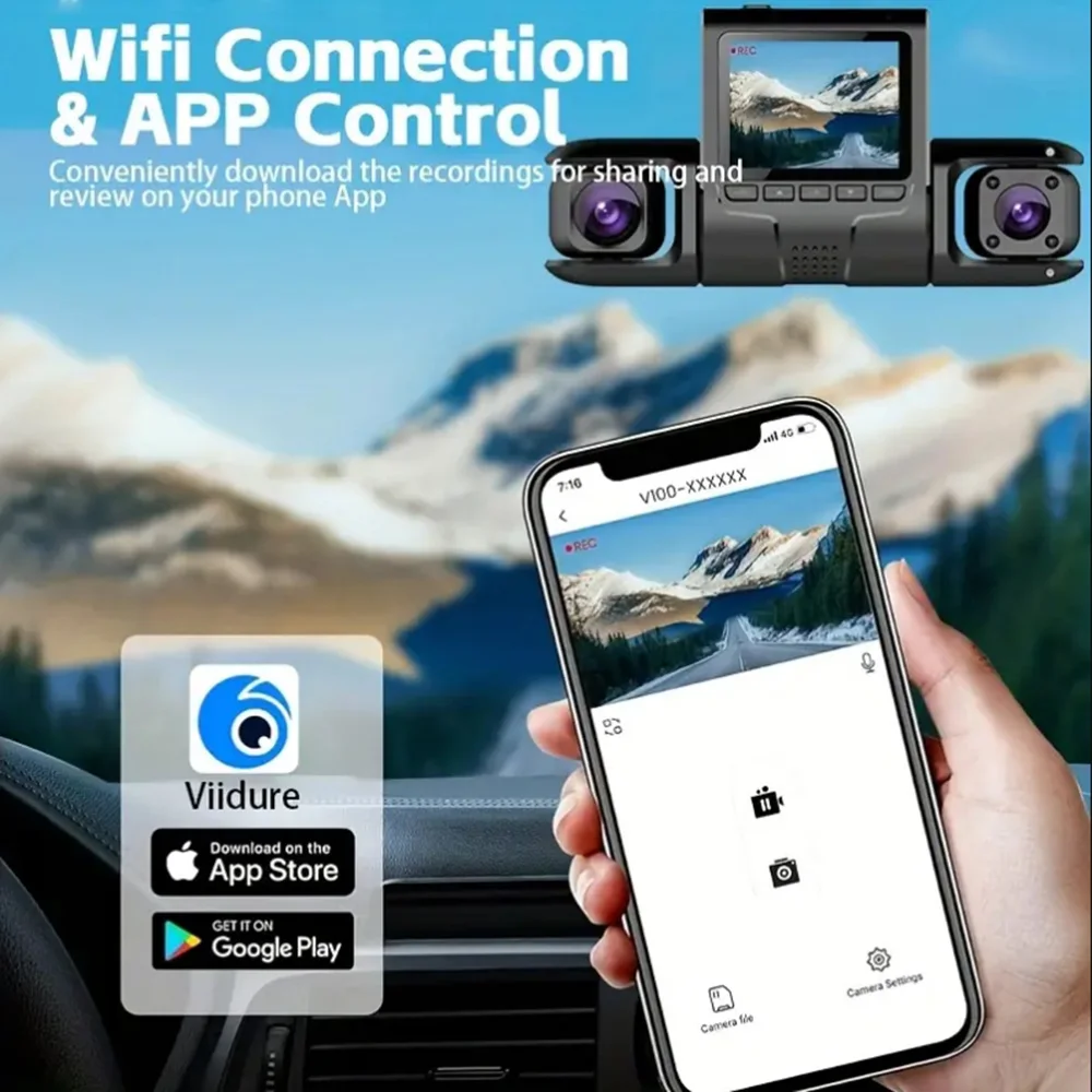 360° Car Camera 4Lens 1080P WIFI & APP Dash Cam 24H Parking monitor Video Recorder Car DVR Front Rear View Camera Black Box