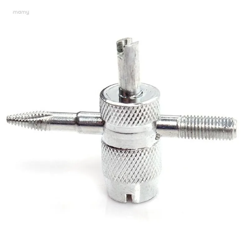 

Zinc Plated Tire Remover Tool 1.89 X 0.51 X 1.34inch Valve Core 1set 4 Valve Stem Cores 4 Way Bike Car For Remover Tool