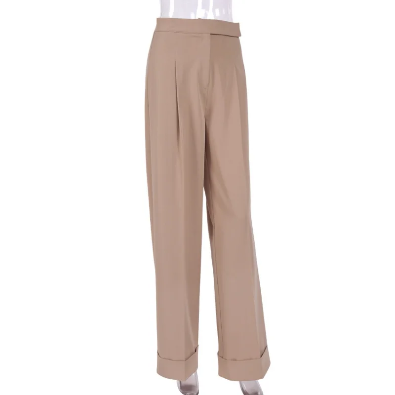 New Black Mopping Suit Pants Loose High Waist Drooping Pants Women's Wide-Leg Pants Commuter Suit Trousers Autumn and Winter Yy1