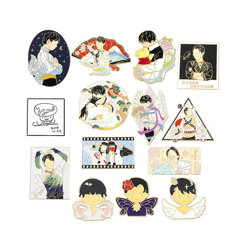 

Hanyu Yuzuru Enamel Pins Figure Skating Athlete Custom Brooches Sports Lapel Badges Cartoon Jewelry Gift for Fans Friends