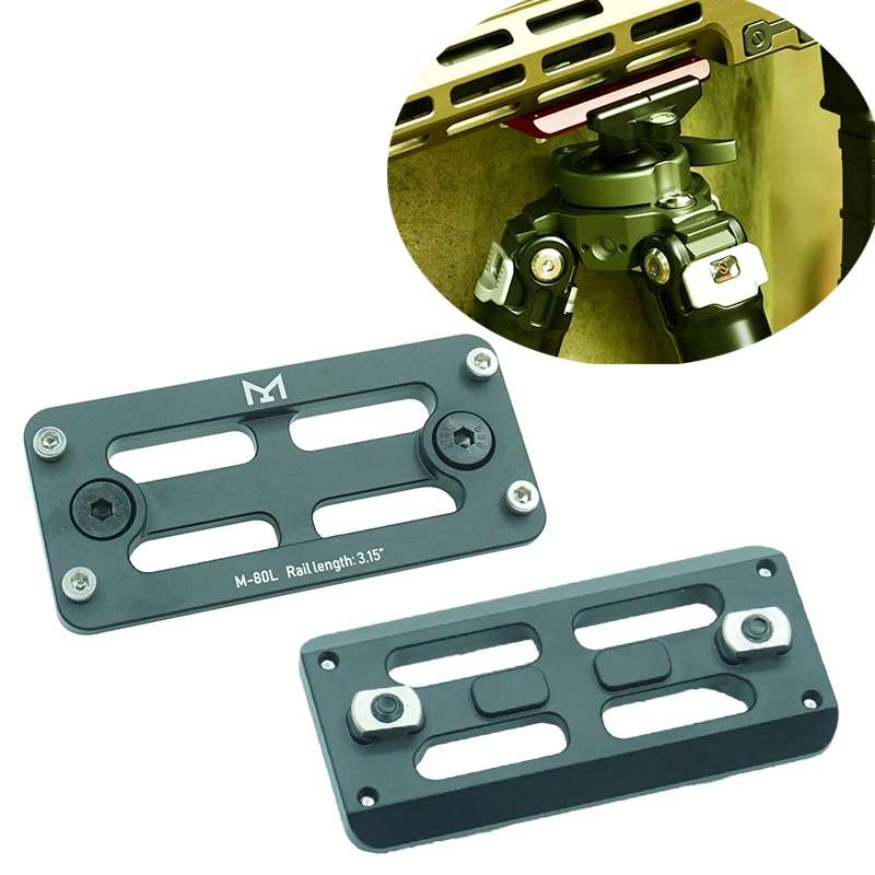Mlok Action Camera Arca Rail Mount Adapter Base 3.15 Inch M-LOK Aluminum Quick Release For Arca-Swiss RRS Tripod Hunting Parts 2