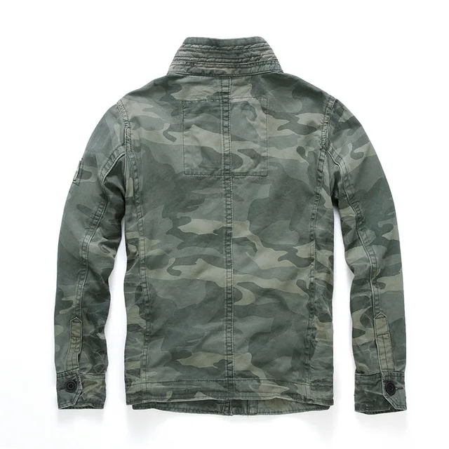 Men Military Jacket Men M65 Denim Retro Cargo Jacketes Outdoor Multi Pockets Camo Tops Field Casual Fashion Hiking Coats Uniform 6