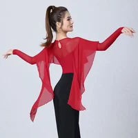 Haut de danse latine Sexy pour femmes, robes de soirée pour salle de bal, vêtements justaucorps, valse, Samba, Tango, chemisier, Costumes d'entraînement 6