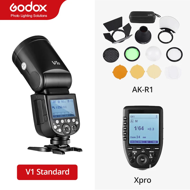 Godox V1 Flash V1s/v1n/v1c Ttl Li-ion Round Head Camera Speedlight Flash  For Sony/nikon/canon/fujifilm/olympus/pentax/panasonic - Flashes -  AliExpress