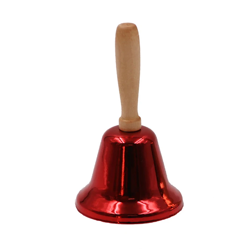 Christmas Hand Bell with Wooden Handle for Kindergarten Kids Jingle Ring Xmas Decorations christmas decorations jingle bells hand bell christmas bell