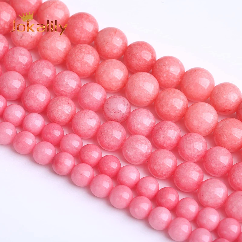 Aaa + Natural Pink Rhodonite Jades Stone Beads Round Allentato Distanziatori Perline Per Gioielli Che Fanno Bracciali Fai Da Te 4 6 8 10 12Mm 15 "Poll