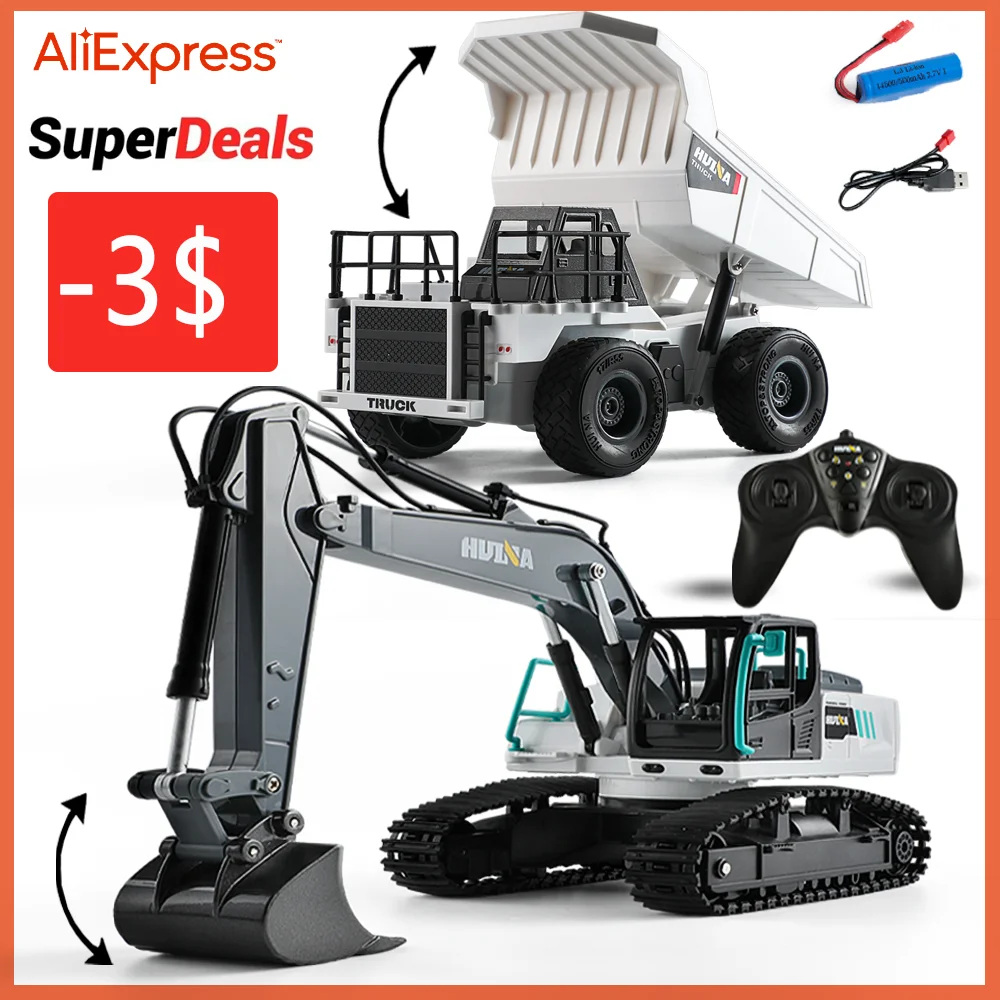 

1:20 RC Excavator Dumper Car 2.4G Remote Control Engineering Vehicle Crawler Truck Bulldozer Toys for Boys Kids Christmas Gifts