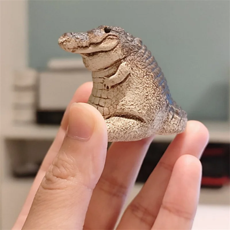 Tea Pet Purple Clay Handmade Crocodile Tea Figurine Household Supply tea pet ornaments