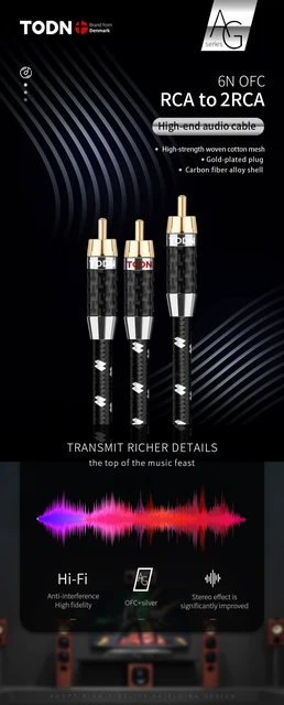 Cavo Audio Y Per Subwoofer | 3 Metri, Nero | Maschio-Maschio | Alta Fedelt&agrave;