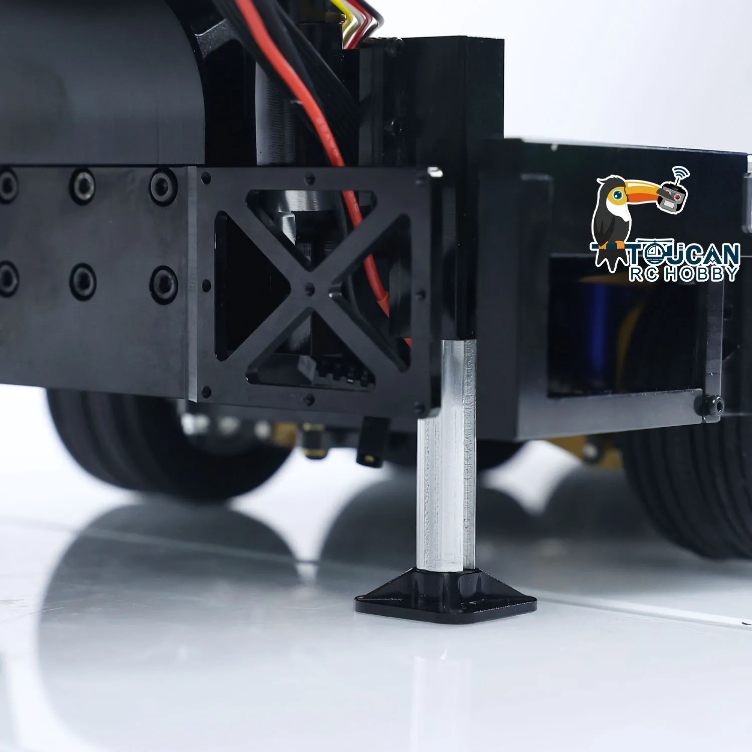 New 1/14 Scale RC 9 Axles Metal Trailer Extendible Trailers with LED Lights for Remote Control Tractor Truck Car Models TH23522 6