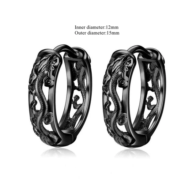 Huggie Hoop Earrings Small Stainless Steel Earrings Women Men Ear Piercing Ring Anti-Allergic Jewelry AL4374-Black