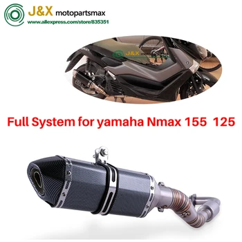 Full System For Yamaha Nmax 155 Nmax 125 N Max155 Nmax155 Motorcycle Exhaust Muffler Slip-on Contact Pipe Exhaust