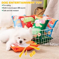 Potato Chip Bag Funny Dog Toys Plush Squeaker Food Toy for Small Medium Dogs Interactive Squeaky Chew Puppy Toys 2