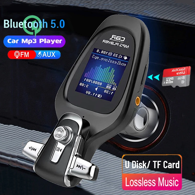 

FM-трансмиттер автомобильный с поддержкой Bluetooth 2023 и USB-портами