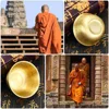 Smooth Copper Golden Bowl Pure Copper Carved Patterns Home Decorative Bowls Buddhist Offering Statue Sculpture Religious 5