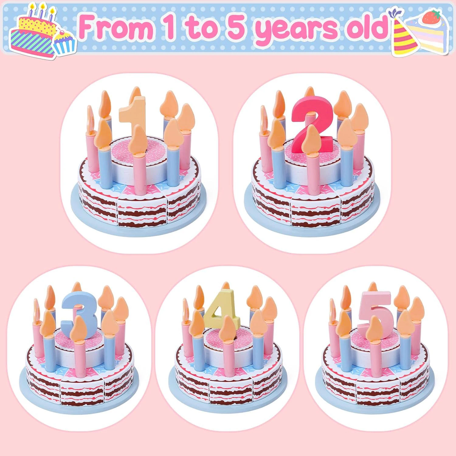 Wooden Birthday Cake & Tea Party Set