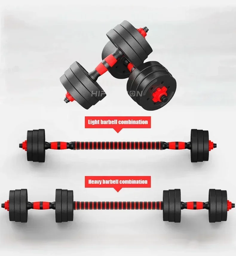 

Cement 20kg Weights Adjustable Dumbbells Plastic Coated Cement Dumbbell Barbell Sets
