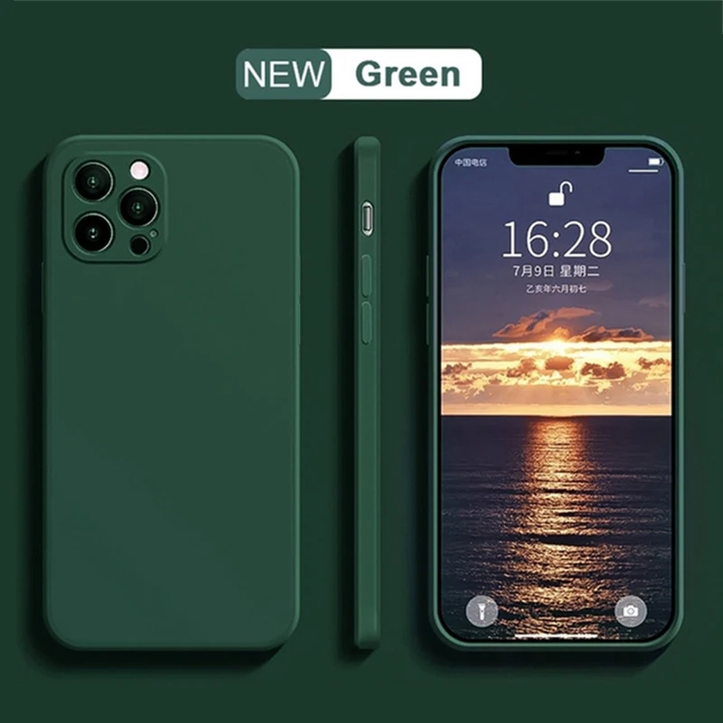 כיסוי אייפון צהוב חדש עבור אייפון 17 16 15 14 13 12 11 פרו מקס 12 13 מיני X XR XS SE 14 15 16 פלוס כיסוי סיליקון נוזלי