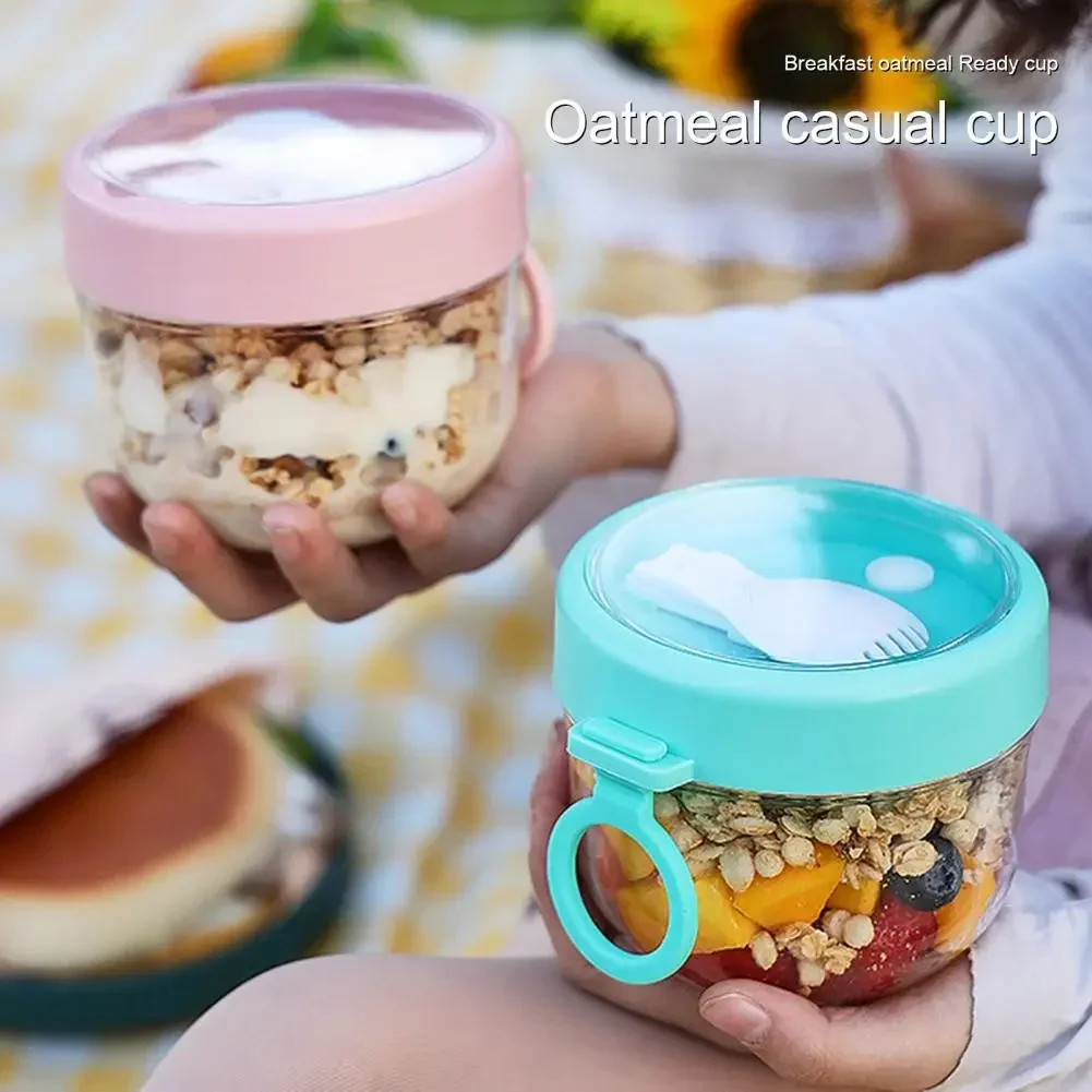 20Oz Overnight Oats Container With Lid And Spoon - Portable Oatmeal Breakfast Cup For On-The-Go Durable Easy To Use