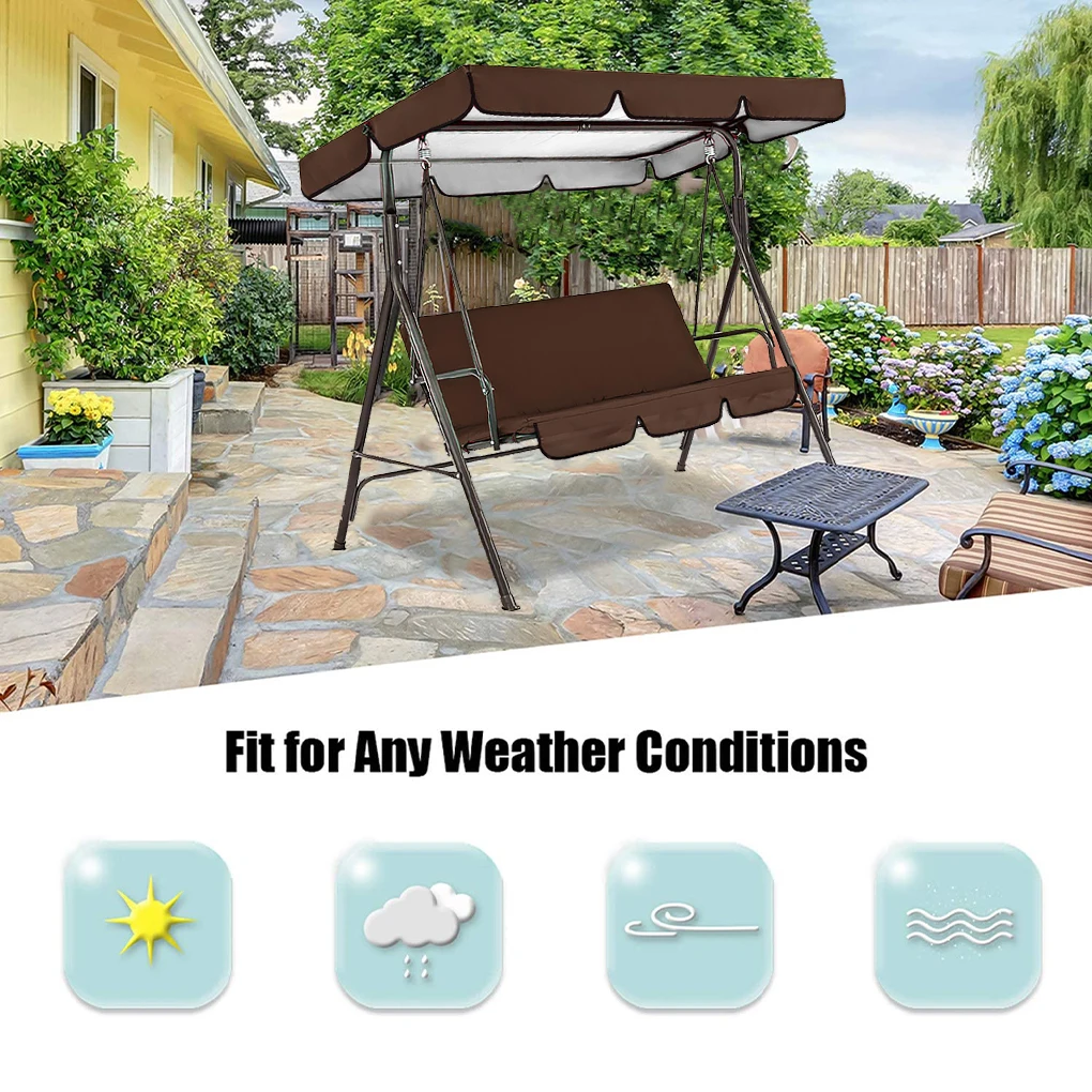 Swing Chair Awn Garden Swing Canopy Seats Replacement Set Seats Covers + Canopy Cover Waterproof Roof Replacement