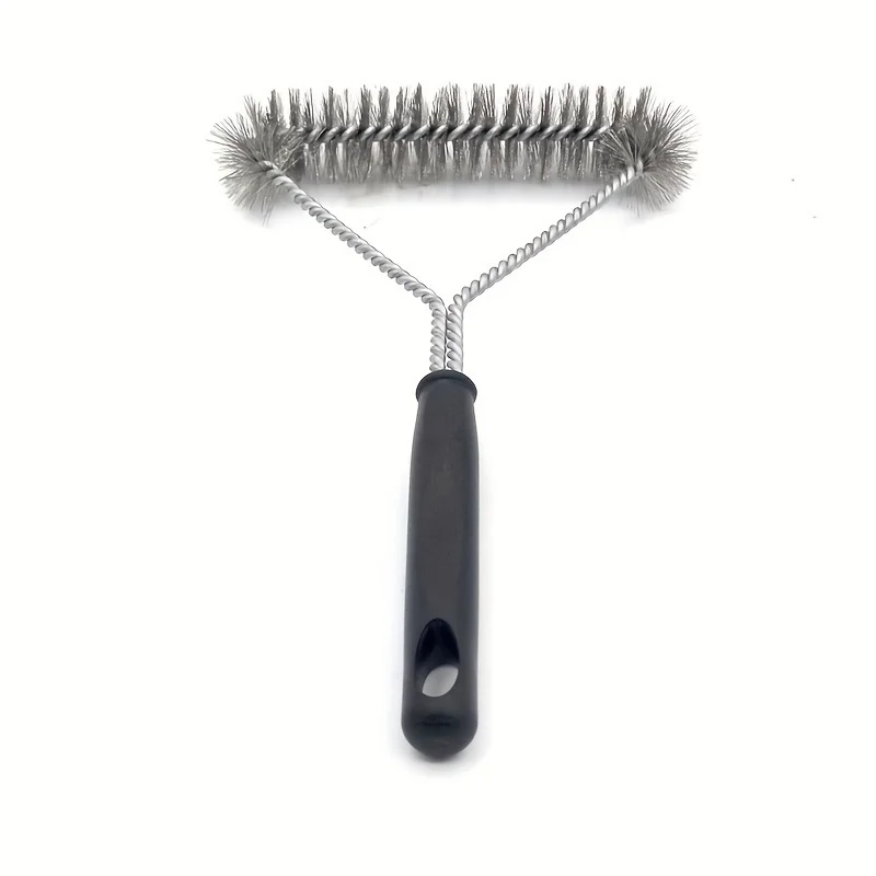 Wire Grill Brush Grill Grill Cleaning Brush Grill Cleaner Long Handle Y-shaped Curly Brush for Outdoor Grills  Bristles